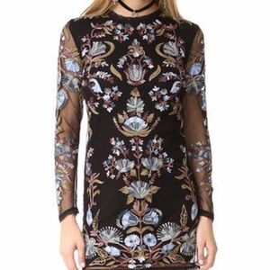 Free People Backless Embroidered Dress